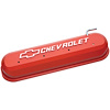 141-261 Die-Cast Slant-Edge Valve Covers for GM Gen III/IV LS Engines w/Raised Chevrolet Logo [Orange] - image 1