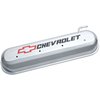 141-264 Die-Cast Slant-Edge Valve Cover Kit for GM Gen III/IV LS Engines w/Recessed Black, Red Chevrolet Logo [Polished] - image 2