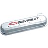 141-265 Die-Cast Slant-Edge Valve Cover Kit for GM Gen III/IV LS Engines w/Recessed Black, Red Chevrolet Logo [Chrome] - image 2