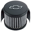 Black Crinkle Chevy Bowtie Valve Cover Air Breather Cap Push-In - image 1