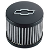 Black Crinkle Chevy Bow Tie Valve Cover Air Breather Cap Push-In - image 1