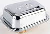 Rectangular Chrome Chevy Bow Tie Valve Cover Breather Cap Push-In - image 1