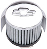 Chrome Chevy Bow Tie Valve Cover Air Breather Cap Clamp-On - image 1