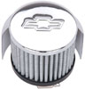 Chrome Chevy Bow Tie Valve Cover Air Breather Cap Clamp-On - image 3