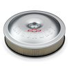Super-Light 14"x3" Aluminum Air Cleaner Kit with Embossed Bowtie & Chevrolet Emblem in Clear Anodized Finish - image 1