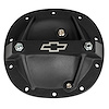Reinforced Aluminum Differential Cover for GM 10-Bolt [Black Crinkle, Raised Bowtie Emblem]