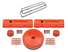 141-784 Tall Valve Cover Kit for 1958-1986 Small Block Chevy in Classic Chevy Orange Finish - image 1