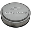 Slant-Edge 14" Air Cleaner Kit with Raised Chevy Bowtie Emblem in Cast Gray Crinkle Finish - image 1
