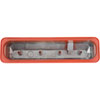 Slant-Edge Tall Cast Aluminum Valve Covers for 1987-Pre LS Small Block Chevy [Orange, Raised Milled Emblem] - image 3