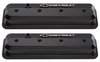 141-847 Slant-Edge Valve Covers for 1987-Up Small Block Chevy with Chevrolet/Bowtie Raised Emblem in Liquid Black Finish - image 2