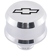 Slant-Edge Aluminum Chevy Bowtie Push-In Air Breather Cap [Polished] - image 1