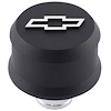 Slant-Edge Aluminum Chevy Bowtie Push-In Air Breather Cap [Black Crinkle] - image 1