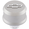Slant-Edge Aluminum Chevy Bowtie Push-In Air Breather Cap [Gray Crinkle] - image 1