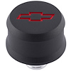 Slant-Edge Aluminum Chevy Bowtie Push-In Air Breather Cap [Black Crinkle] - image 1