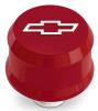 Slant-Edge Aluminum Chevy Bowtie Push-In Air Breather Cap [Red] - image 1