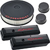 2-Piece Die-Cast Aluminum Valve Cover Dress-up Kit for 1958-1986 Small Block Chevy in Black Crinkle Finish - image 1