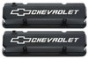 141-919 Slant-Edge Valve Covers for 1958-1986 Small Block Chevy with Chevrolet/Bowtie Raised Emblem in Liquid Black Finish - image 2