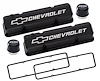 141-919 Slant-Edge Valve Cover Kit for 1958-1986 Small Block Chevy with Chevrolet/Bowtie Raised Emblem in Liquid Black Finish - image 1