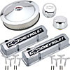 1958-1986 Small Block Chevy Engine Dress-Up Kit with Raised Emblems in Polished/Black Finish - image 1