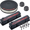 1958-1986 Small Block Chevy Engine Dress-Up Kit with Recessed Emblems in Black Crinkle Finish - image 1