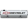 Die-Cast Slant-Edge Valve Covers for 1958-1986 Small Block Chevy Chevrolet/Bowtie Recessed Emblem in Chrome Finish - image 2