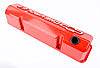 Die-Cast Slant-Edge Valve Covers for 1958-1986 Small Block Chevy with Chevrolet/Bowtie Raised Emblem in Red Finish - image 3