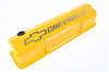 Die-Cast Slant-Edge Valve Covers for 1958-1986 Small Block Chevy with Chevrolet/Bowtie Raised Emblem in Yellow Finish - image 1