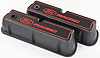 Die-Cast Aluminum Tall Valve Covers for Small Block Ford 289-302-351W in Black Crinkle Finish with Red Ford Racing Emblem - image 4