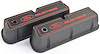 Die-Cast Aluminum Tall Valve Covers for Small Block Ford 289-302-351W in Black Crinkle Finish with Ford Mustang Emblem - image 1