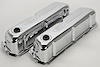 Stamped Steel Tall Valve Covers for Small Block Ford 289-302-351W in Chrome with Embossed Ford Racing Emblem - image 1