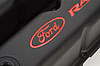 Stamped Steel Tall Valve Covers for Small Block Ford 289-302-351W in Black Crinkle Finish with Red Ford Racing Emblem - image 2
