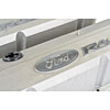 Slant-Edge Tall Aluminum Valve Covers for Small Block Ford 289-302-351W in Cast Gray Crinkle with Raised Ford Racing Emblem - image 2