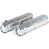 Slant-Edge Tall Aluminum Valve Covers for Small Block Ford 289-302-351W in Polished Finish with Recessed Black Ford Racing Logo - image 1