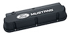 Slant-Edge Tall Aluminum Valve Covers for Small Block Ford 289-302-351W in Black Crinkle Finish with Raised Ford Mustang Emblem - image 1
