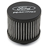 Chrome Push-In Valve Cover Breather Filter with Ford RACING Emblem - image 1