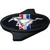 Air Cleaner Wing Nut with Mustang Pony Logo in Black Crinkle Finish - image 1