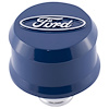 Push-In Aluminum Valve Cover Air Breather Cap with Raised & Machined Oval Ford Emblem in Ford Blue Finish - image 1
