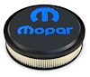 Black Crinkle Officially-Licensed Mopar Slant-Edge Air Cleaner [Recessed Blue Emblem] - image 1