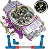Race Series 650 CFM Drag Race Gasoline Carburetor Kit w/Blue/Red -8AN Dual Feed Fuel Line and Gauge - image 1