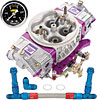Race Series 750 CFM Drag Race Gasoline Carburetor Kit w/Blue/Red -8AN Dual Feed Fuel Line and Gauge - image 1