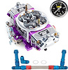 Race Series 850 CFM Drag Race Gasoline Carburetor Kit w/Blue/Red -8AN Dual Feed Fuel Line and Gauge - image 1
