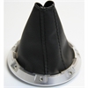 Round Billet Shifter Bezel with Leather Boot - image 1