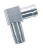 Heater Hose Fitting, 90-Degree, 3/8 in. NPT x 5/8 in. Hose Barb, 2 1/8 in. Length [Natural Finish] - image 1