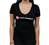 Women's V-Neck T-Shirt [Medium, Black] - image 1