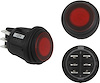 40181 3 Position Rocker Switch (On/Off/Backlight), Red, Single - image 1