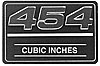 " 454 Cubic Inches" Valve Cover Decal, Each - image 1