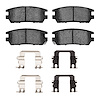 Ceramic Brake Pads & Hardware Kit, 1990-2000 Mitsubishi, Position: Rear - image 1