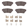 Ceramic Brake Pads & Hardware Kit, Fits Select Fits Multiple Makes/Models, Position: Rear