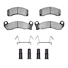 Semi-Metallic Brake Pads & Hardware Kit, 1979-1991 Ford/Lincoln/Mercury/Mazda, Position: Front - image 1