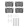 Semi-Metallic Brake Pads & Hardware Kit, 2006-2013 Lexus/Toyota/Scion, Position: Rear - image 1